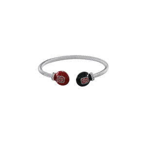 NC State Wolfpack Brady Silver Tone Cuff Bracelet, NCAA